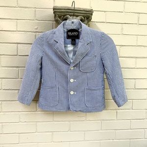 E-Land Kids | Size 5, Boy’s Blue Seersucker Jacket